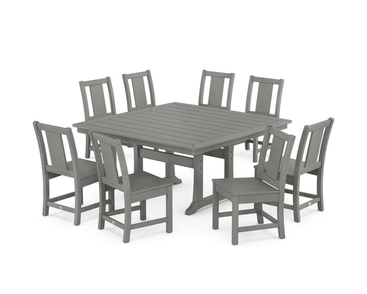 POLYWOOD® Prairie Side Chair 9-Piece Square Dining Set with Trestle Legs