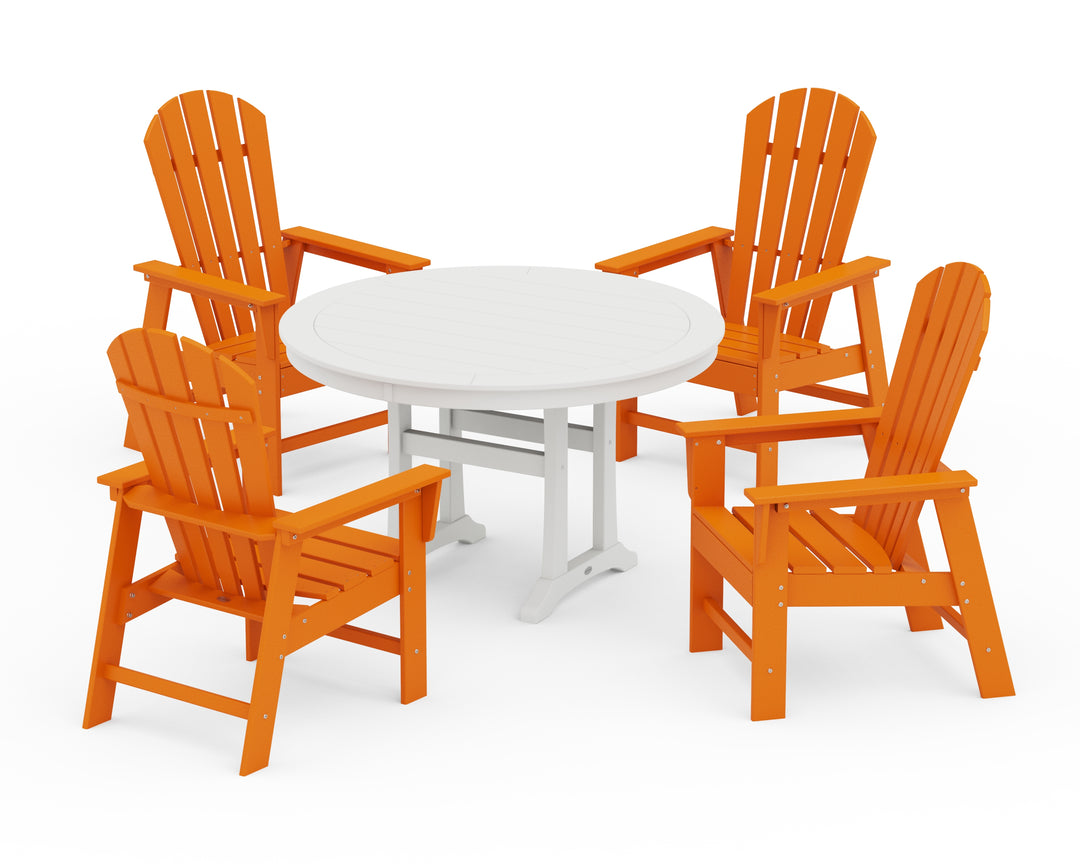 POLYWOOD® South Beach 5-Piece Round Dining Set with Trestle Legs