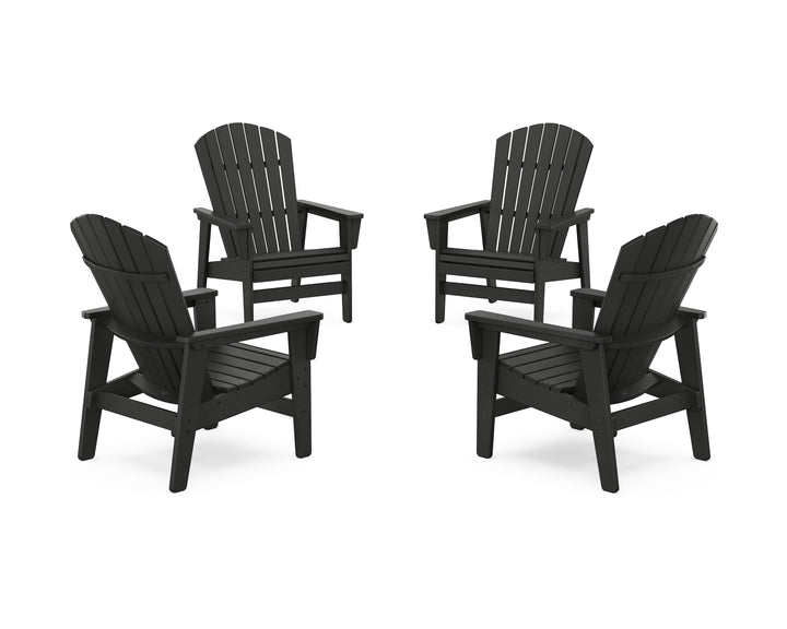POLYWOOD® 4-Piece Nautical Grand Upright Adirondack Chair Conversation Set