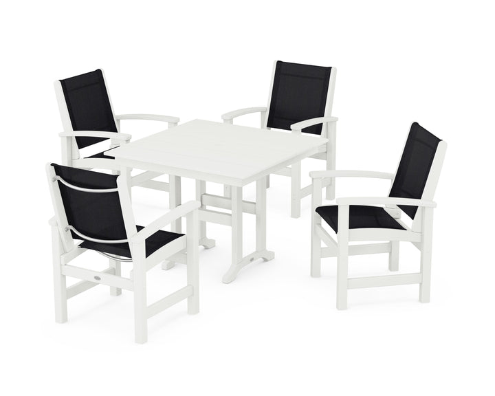 POLYWOOD® Coastal 5-Piece Farmhouse Dining Set