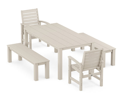 Signature 5-Piece Parsons Dining Set with Benches