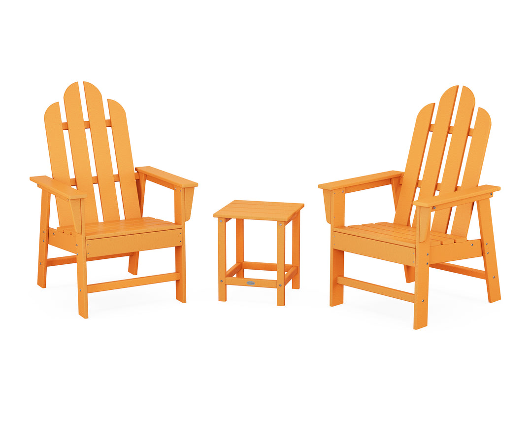 POLYWOOD® Long Island 3-Piece Upright Adirondack Chair Set