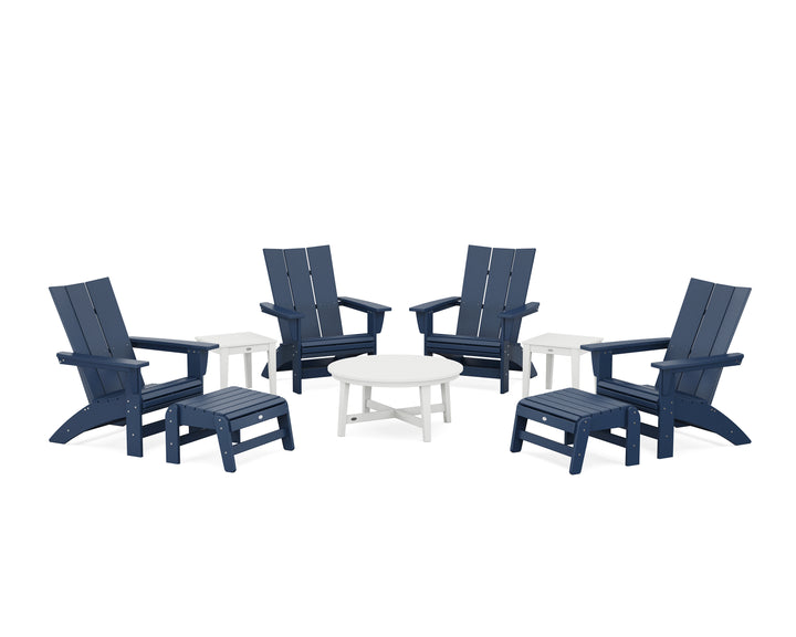 POLYWOOD® Modern Grand Adirondack 9-Piece Conversation Set