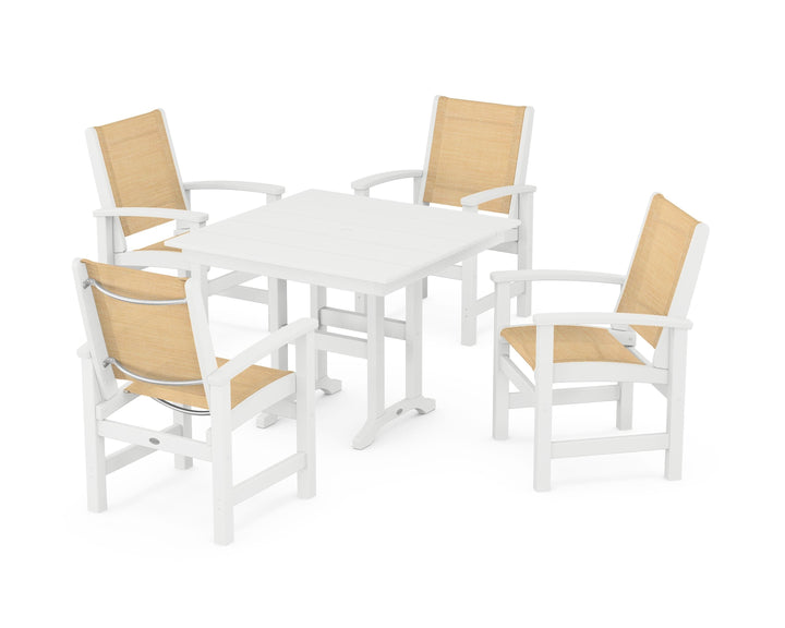 POLYWOOD® Coastal 5-Piece Farmhouse Dining Set