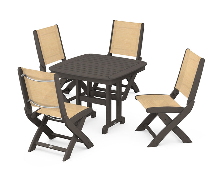 POLYWOOD® Coastal Folding Side Chair 5-Piece Dining Set