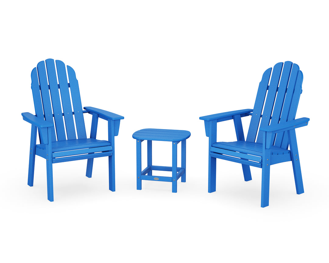 POLYWOOD® Vineyard 3-Piece Curveback Upright Adirondack Chair Set