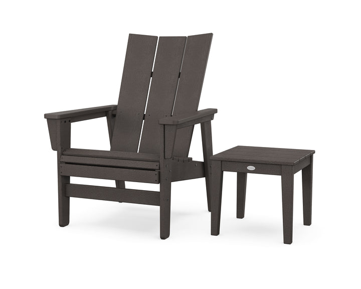 POLYWOOD® Modern Grand Upright Adirondack Chair with Side Table