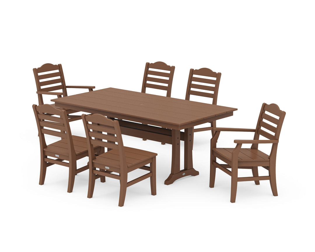 POLYWOOD® Savannah 7-Piece Farmhouse Dining Set with Trestle Legs