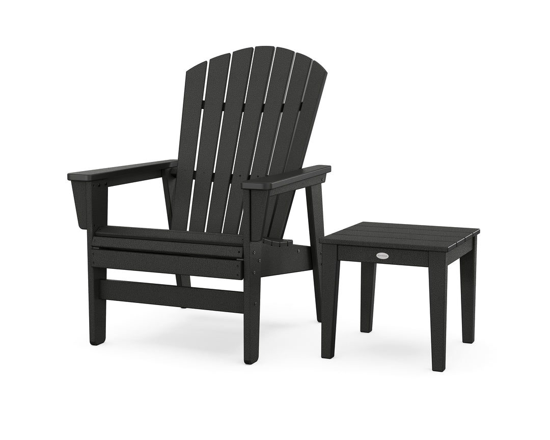 POLYWOOD® Nautical Grand Upright Adirondack Chair with Side Table