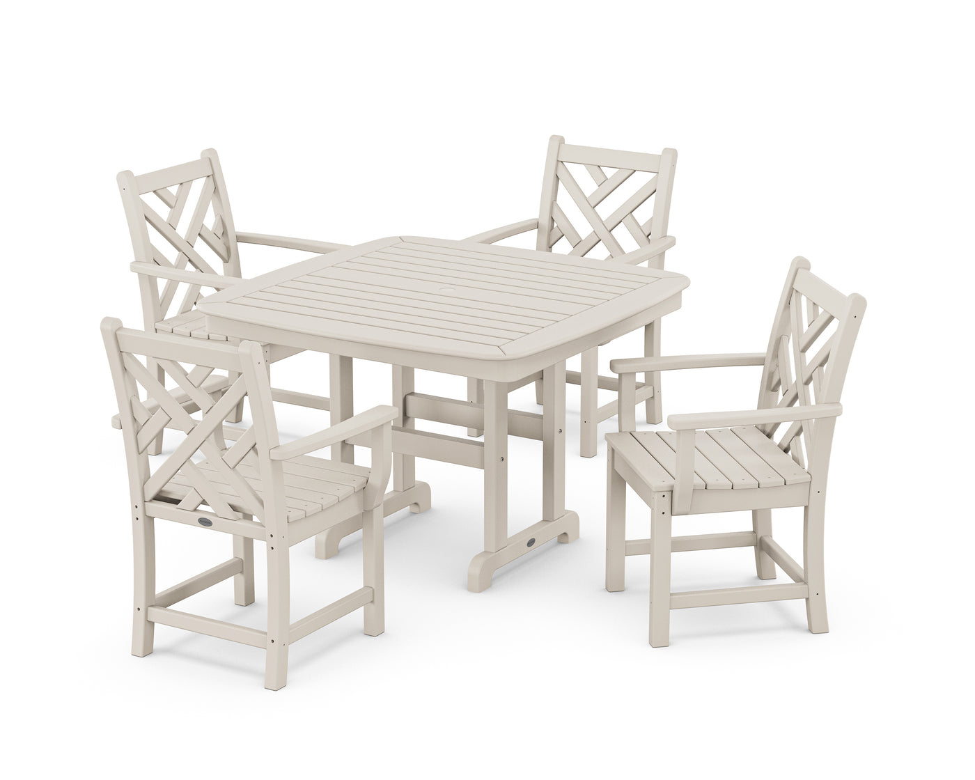 Chippendale 5-Piece Dining Set with Trestle Legs