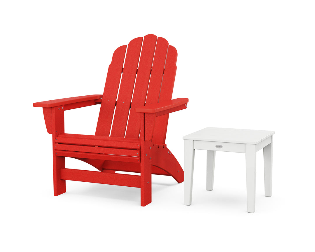 POLYWOOD® Vineyard Grand Adirondack Chair with Side Table