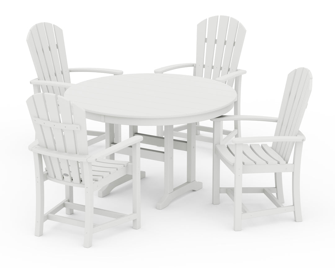 POLYWOOD® Palm Coast 5-Piece Round Farmhouse Dining Set
