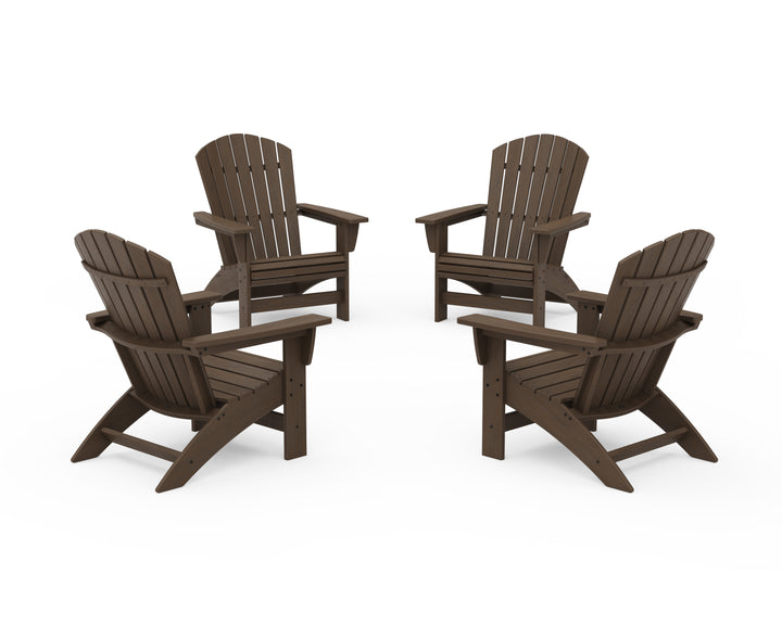 POLYWOOD® 4-Piece Nautical Grand Adirondack Chair Conversation Set