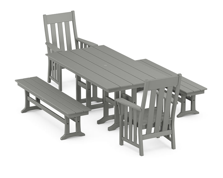 Martha Stewart by POLYWOOD® Acadia 5-Piece Farmhouse Dining Set with Benches