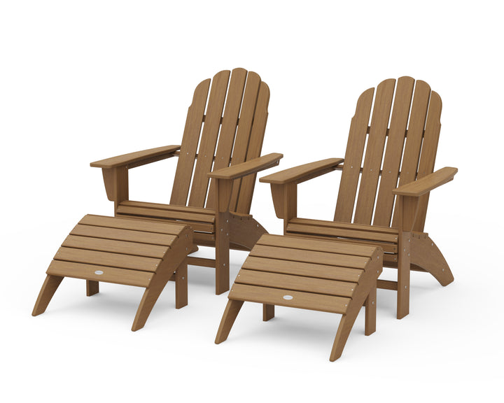 POLYWOOD® Vineyard Curveback Adirondack Chair 4-Piece Set with Ottomans