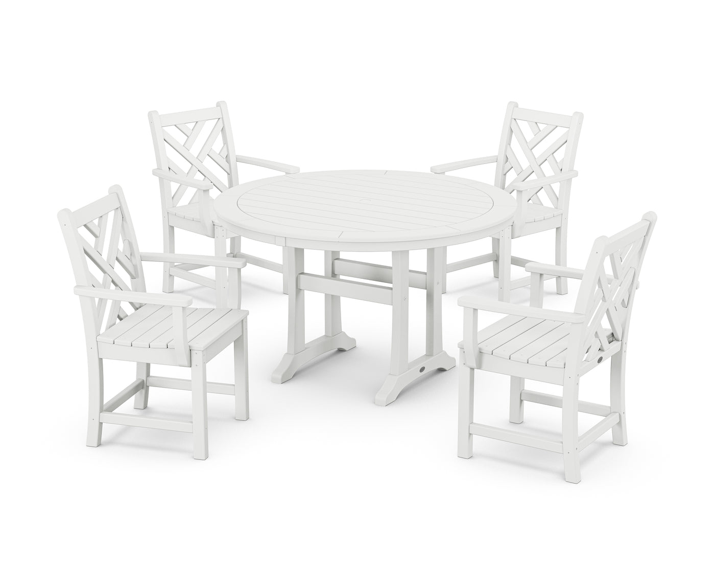 Chippendale 5-Piece Nautical Trestle Dining Arm Chair Set