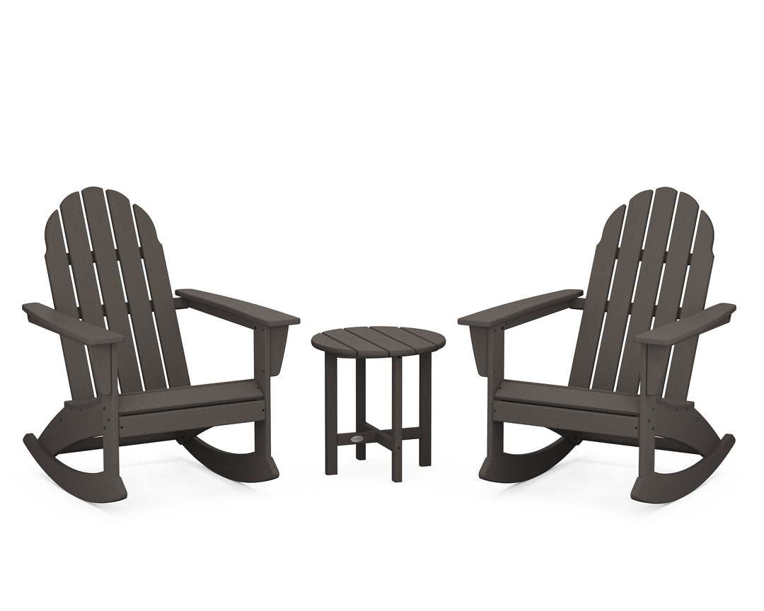 POLYWOOD® Vineyard 3-Piece Adirondack Rocking Chair Set