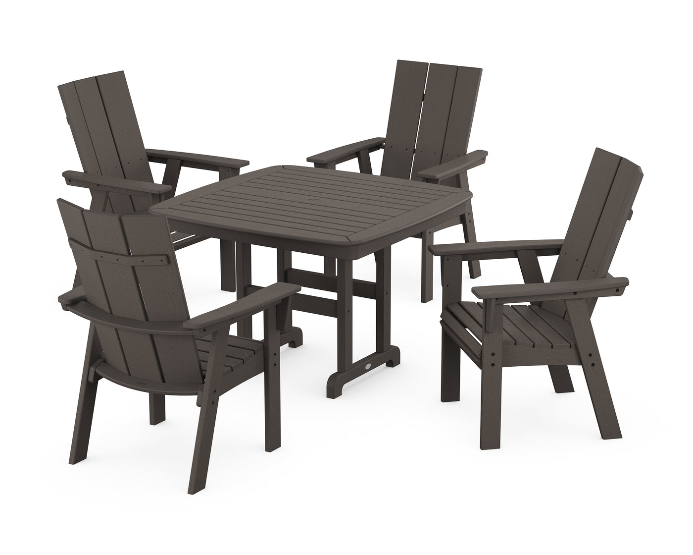 Modern Curveback Adirondack 5-Piece Dining Set