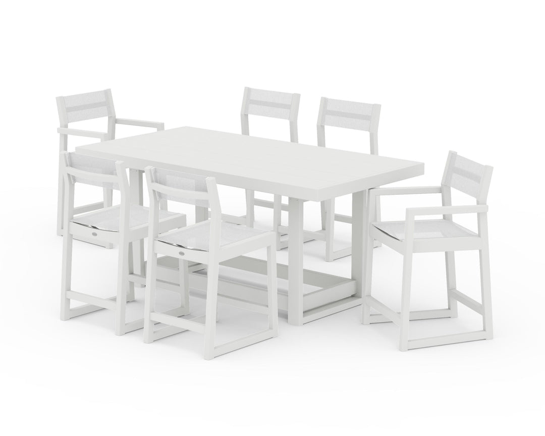 POLYWOOD® EDGE Sling 7-Piece Counter Table Set