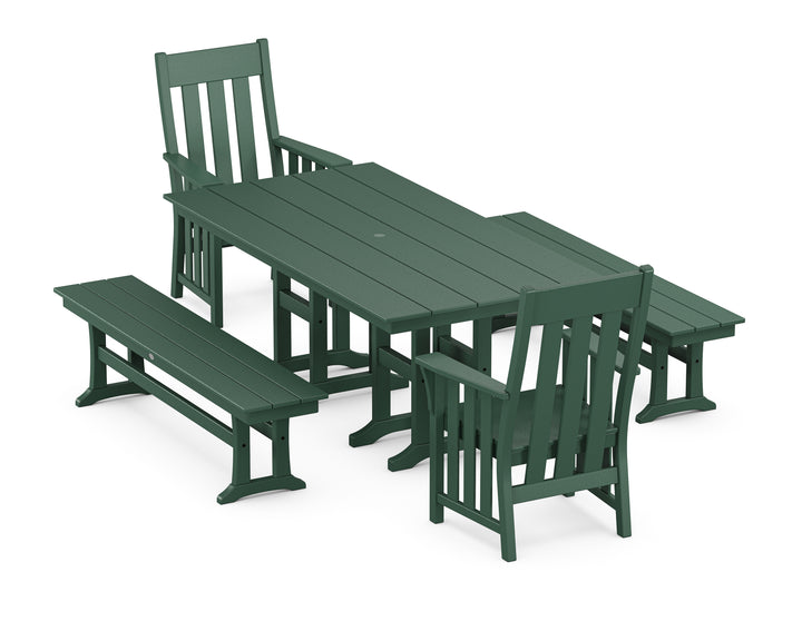 Martha Stewart by POLYWOOD® Acadia 5-Piece Farmhouse Dining Set with Benches
