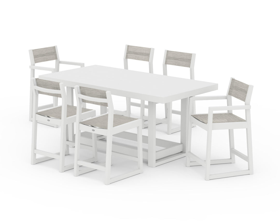 POLYWOOD® EDGE Sling 7-Piece Counter Table Set