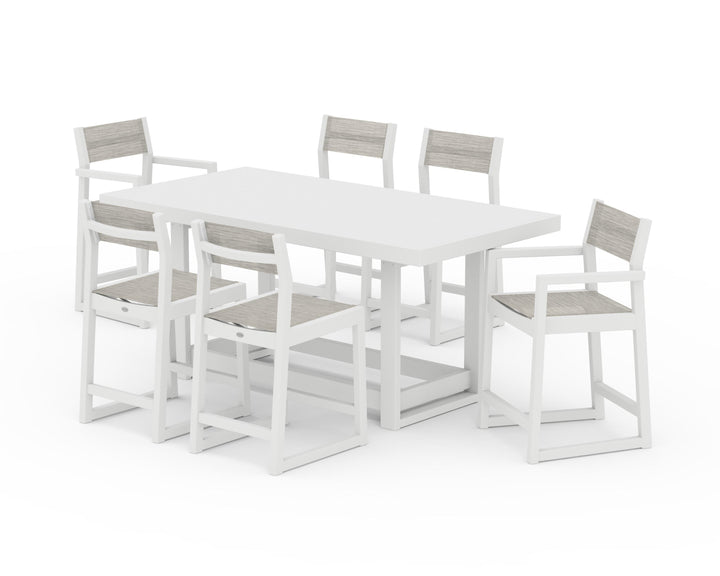 POLYWOOD® EDGE Sling 7-Piece Counter Table Set