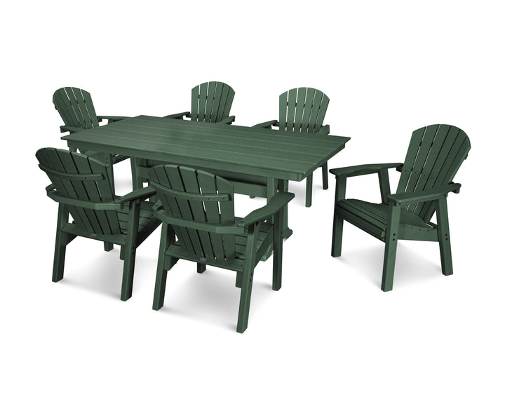 POLYWOOD® Seashell 7-Piece Farmhouse Dining Set with Trestle Legs