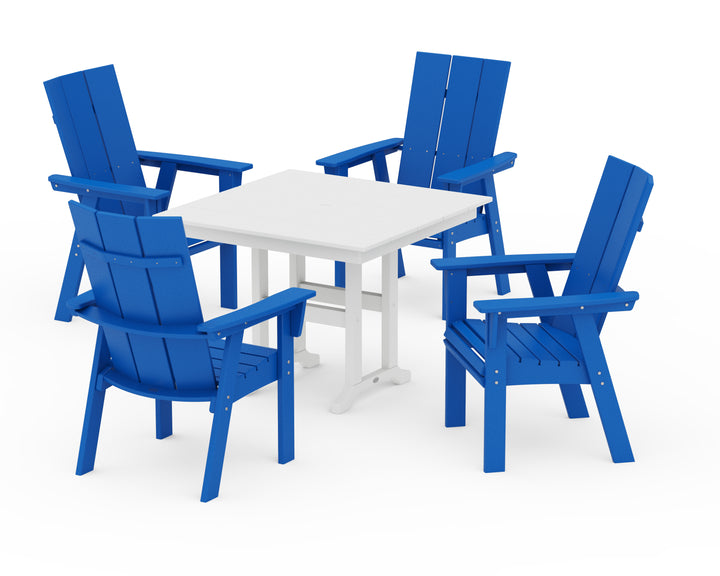 POLYWOOD® Modern Adirondack 5-Piece Farmhouse Dining Set