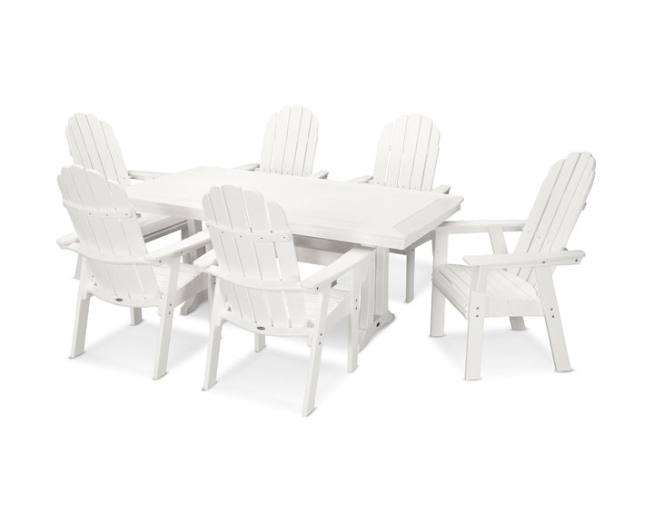 POLYWOOD® Vineyard Curveback Adirondack 7-Piece Dining Set with Trestle Legs