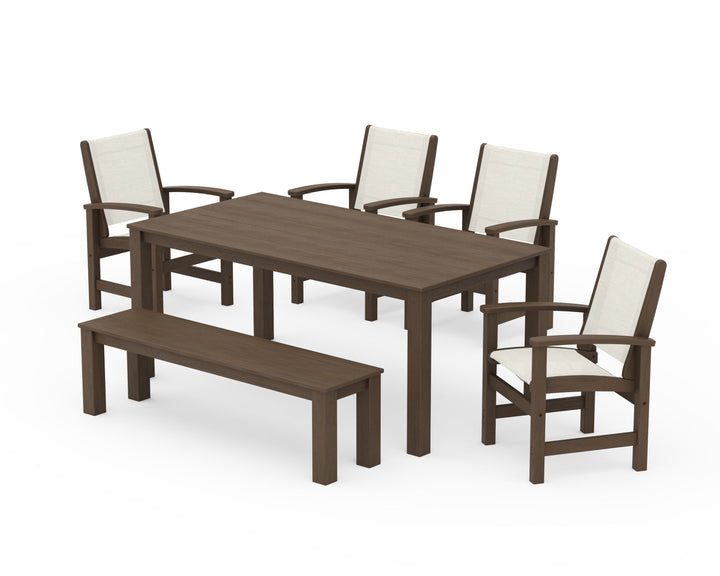 POLYWOOD® Coastal 6-Piece Parsons Dining Set with Bench