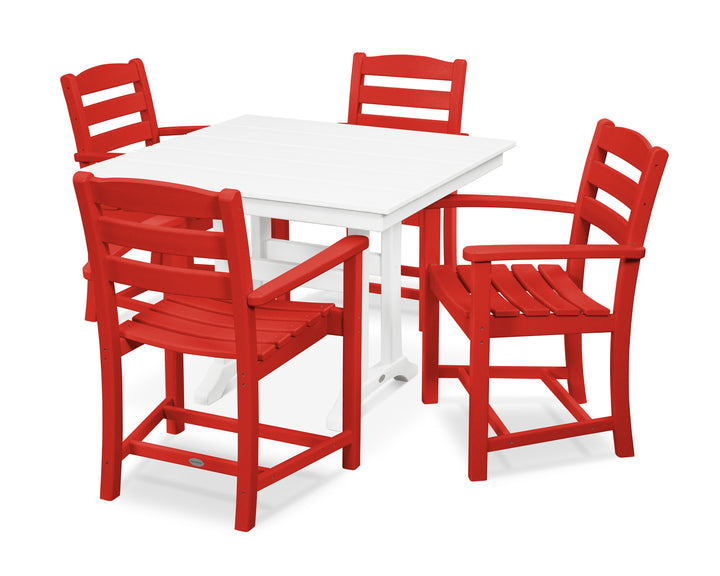 POLYWOOD® La Casa Café 5-Piece Farmhouse Trestle Arm Chair Dining Set