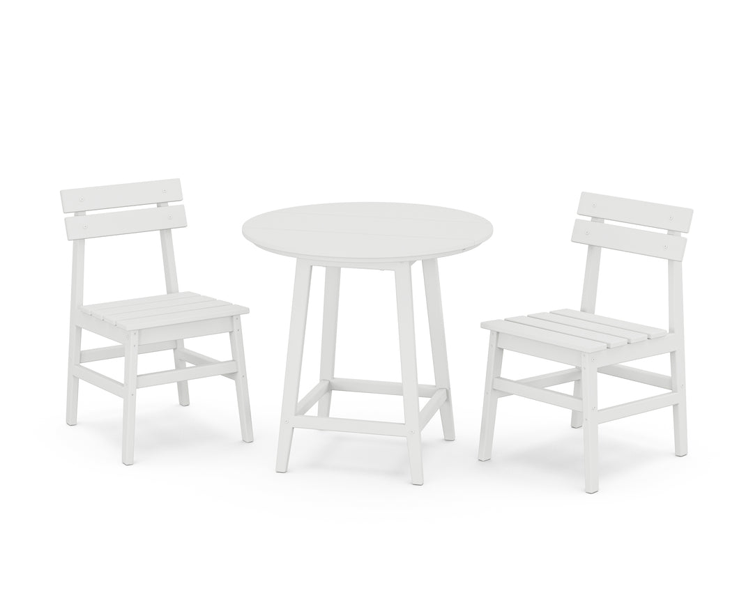 POLYWOOD® Modern Studio Plaza Chair 3-Piece Round Bistro Dining Set