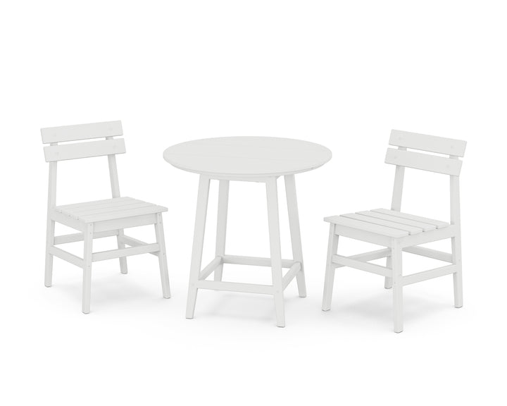 POLYWOOD® Modern Studio Plaza Chair 3-Piece Round Bistro Dining Set