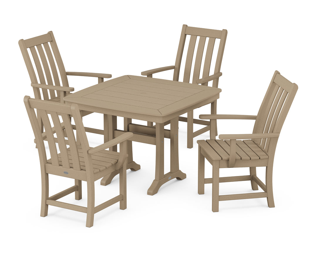 POLYWOOD® Vineyard 5-Piece Dining Set with Trestle Legs