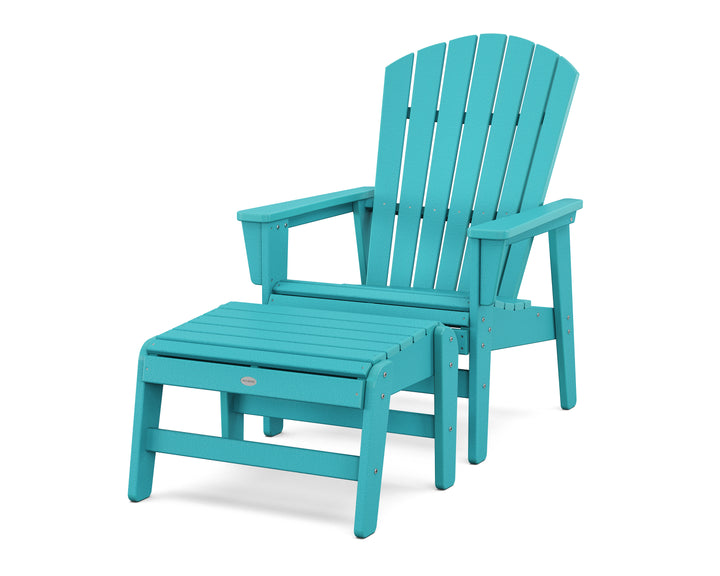 POLYWOOD® Nautical Grand Upright Adirondack Chair with Ottoman