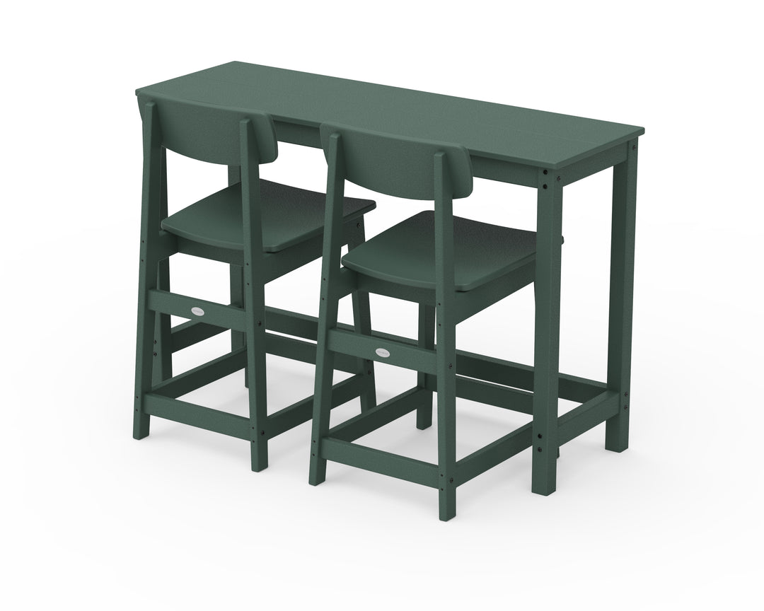 POLYWOOD® Modern Studio Urban Counter Chair 3-Piece Balcony Set