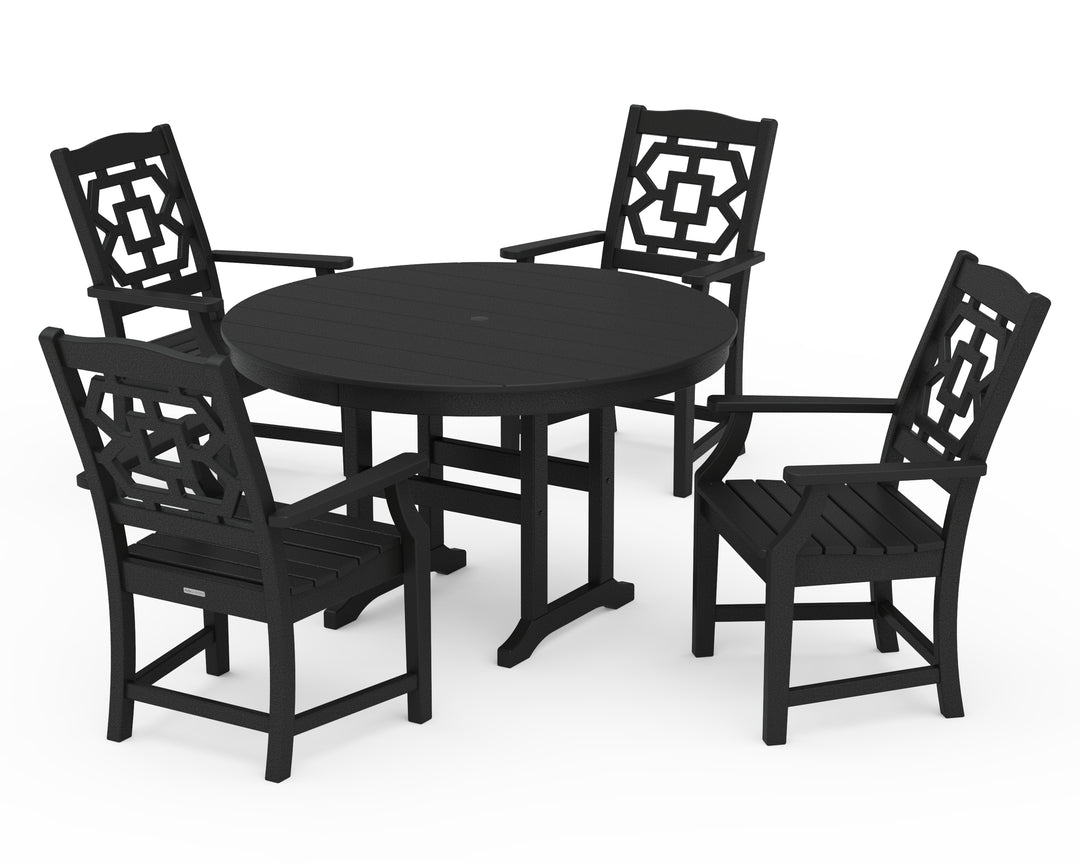 Martha Stewart by POLYWOOD® Chinoiserie 5-Piece Round Farmhouse Dining Set