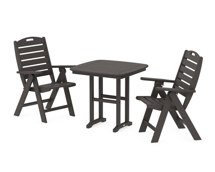 POLYWOOD® Nautical Folding Highback Chair 3-Piece Dining Set