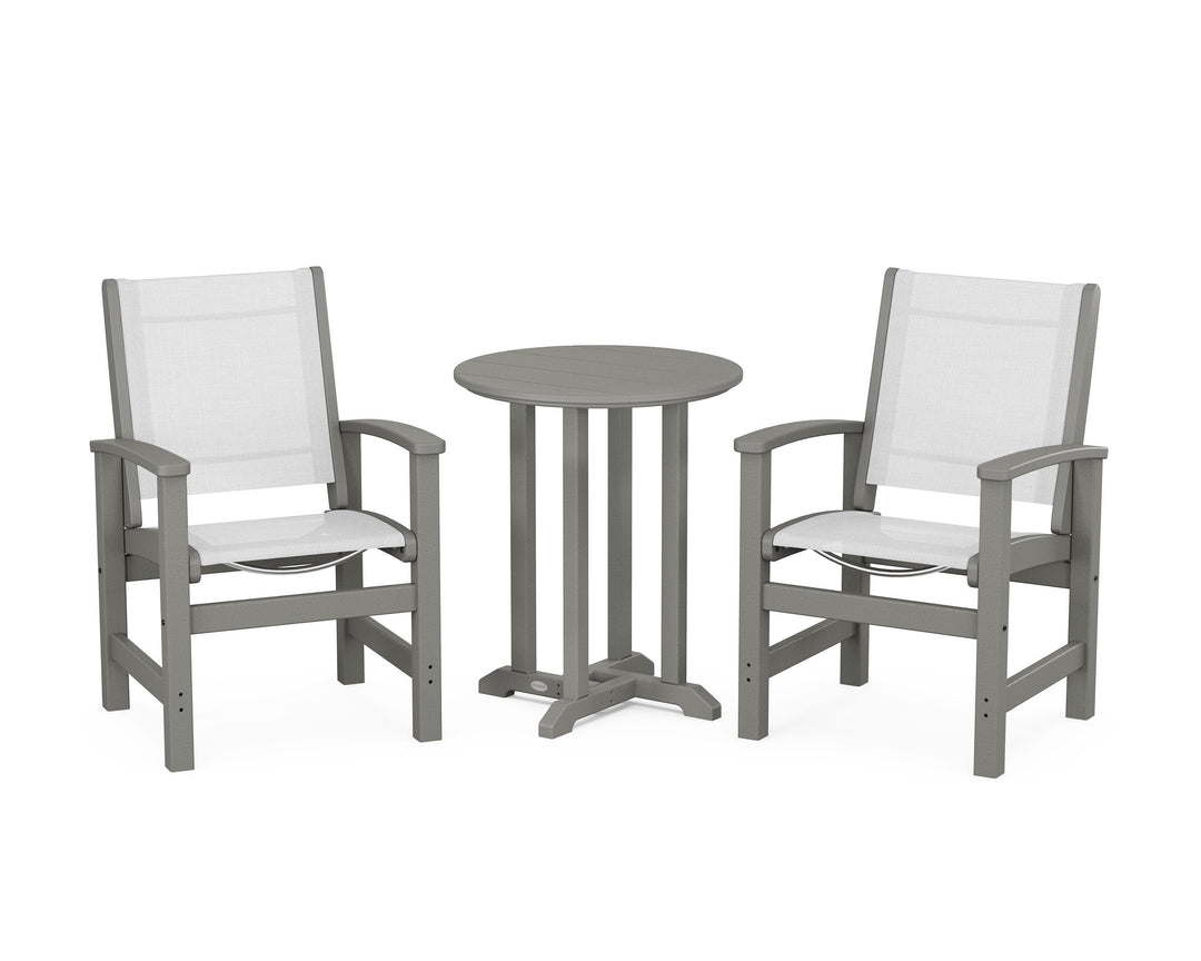 POLYWOOD® Coastal 3-Piece Round Bistro Dining Set