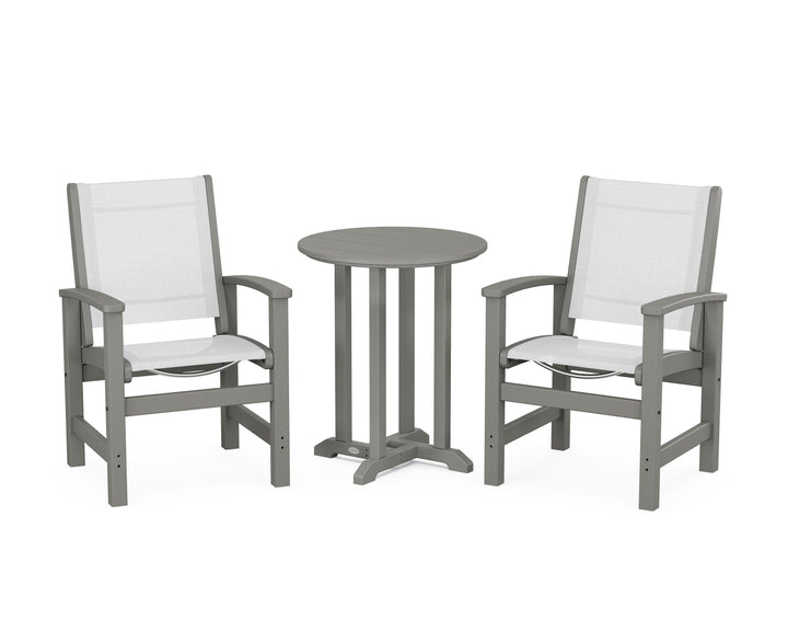 POLYWOOD® Coastal 3-Piece Round Bistro Dining Set