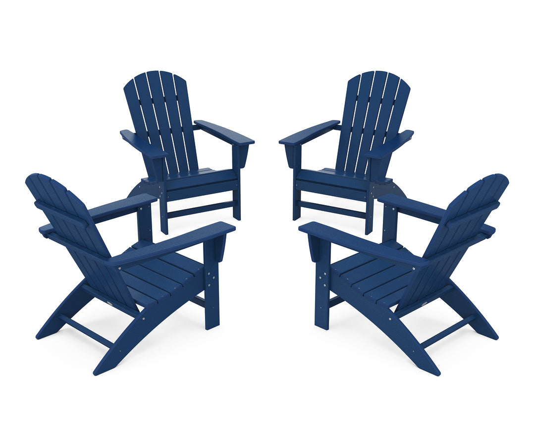 POLYWOOD® Nautical 4-Piece Adirondack Conversation Set