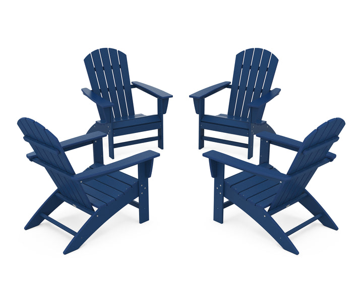 POLYWOOD® Nautical 4-Piece Adirondack Conversation Set