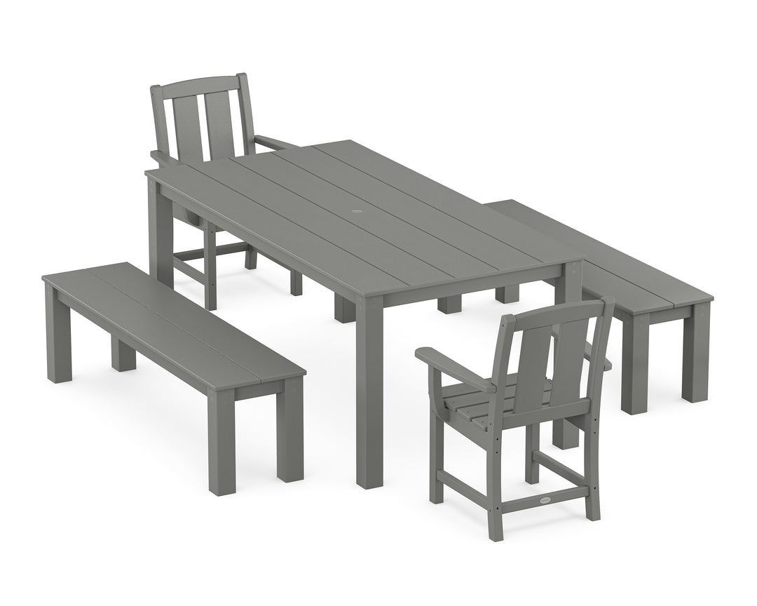 POLYWOOD® Mission 5-Piece Parsons Dining Set with Benches