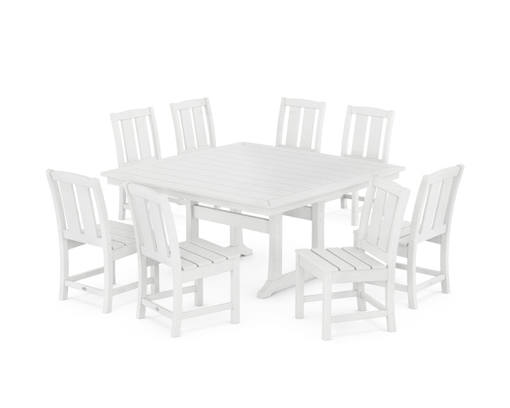 POLYWOOD® Mission Side Chair 9-Piece Square Dining Set with Trestle Legs