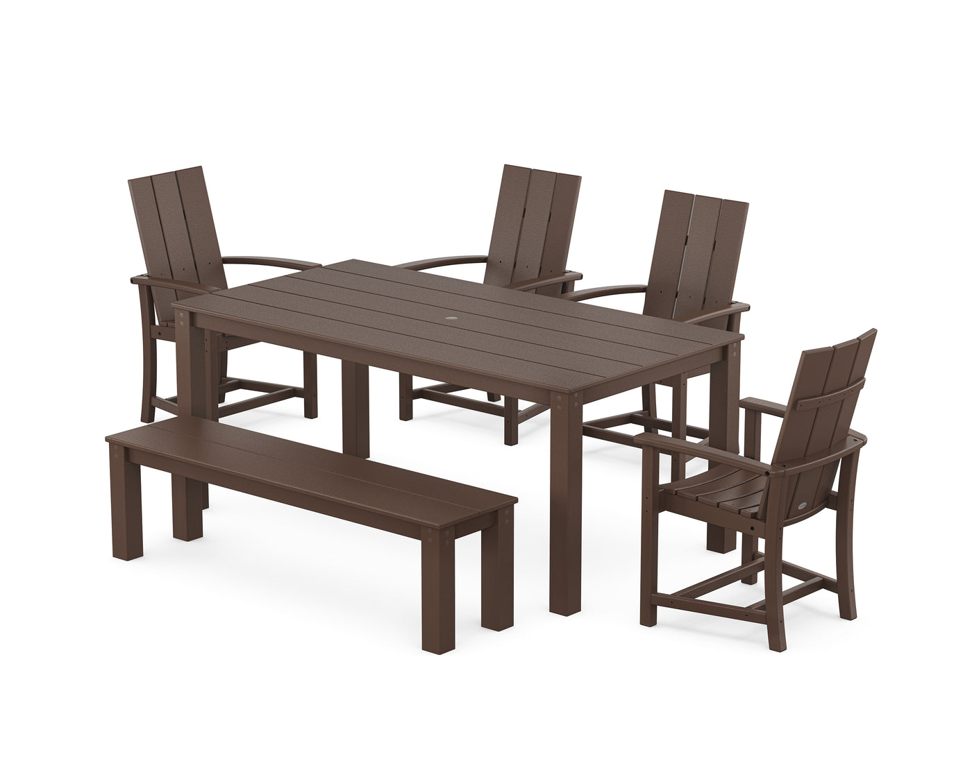 Modern Adirondack 6-Piece Parsons Dining Set with Bench