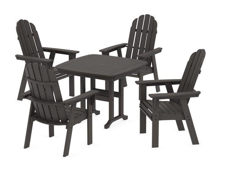 POLYWOOD® Vineyard Curveback Adirondack 5-Piece Dining Set