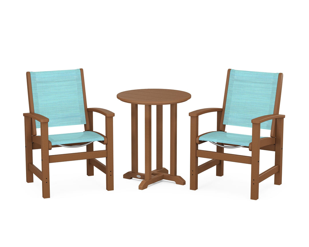 POLYWOOD® Coastal 3-Piece Round Bistro Dining Set