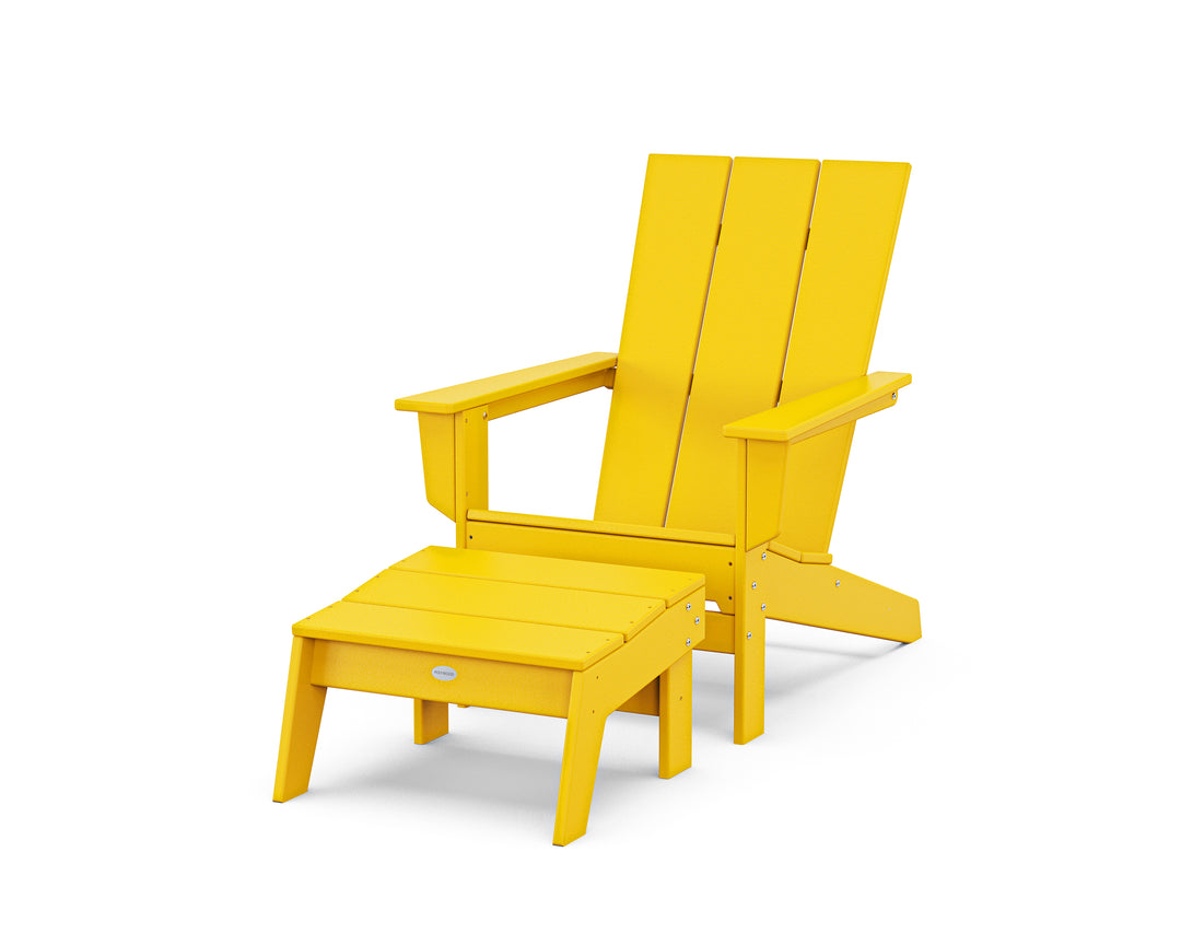 POLYWOOD® Modern Studio Adirondack Chair with Ottoman