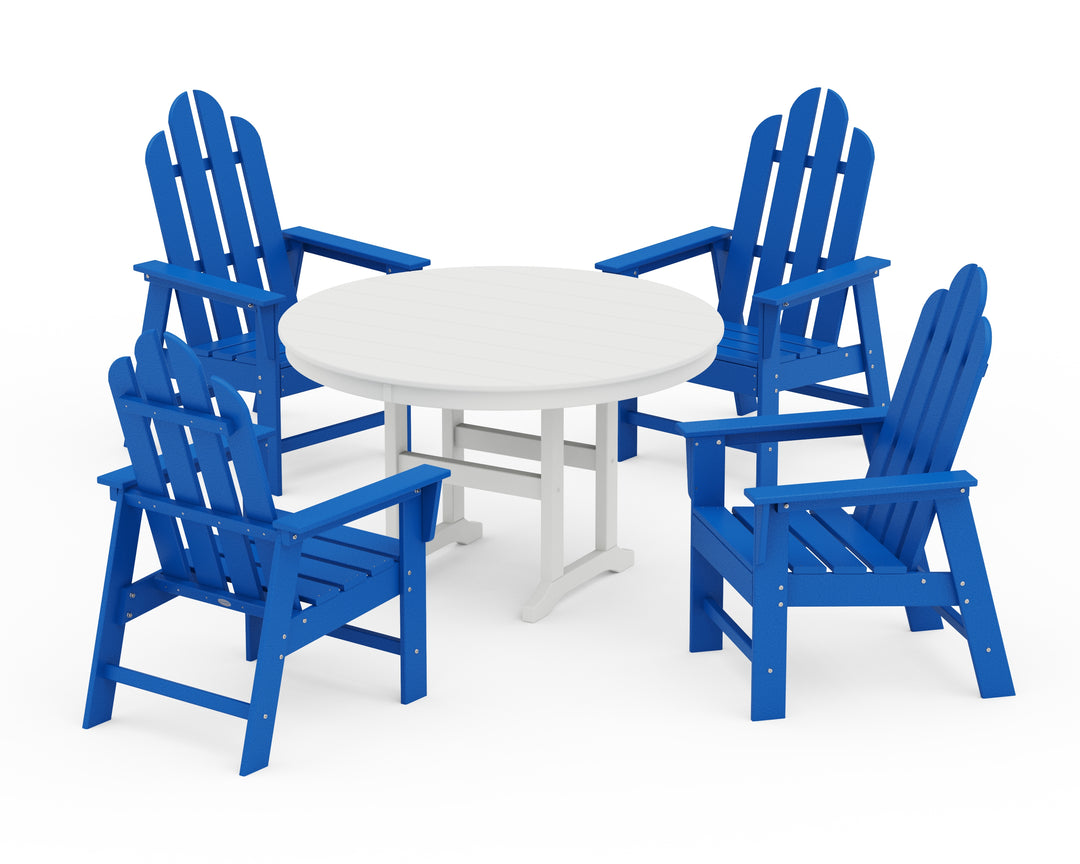 POLYWOOD® Long Island 5-Piece Round Farmhouse Dining Set