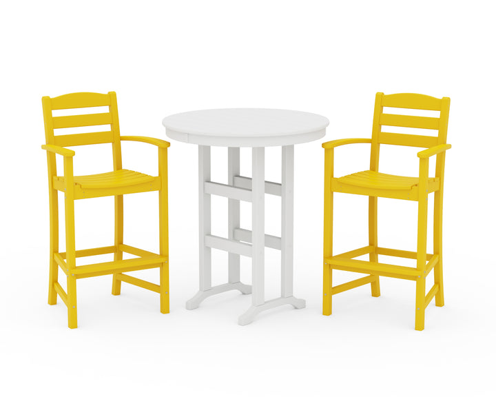 POLYWOOD® La Casa Café 3-Piece Round Farmhouse Bar Set